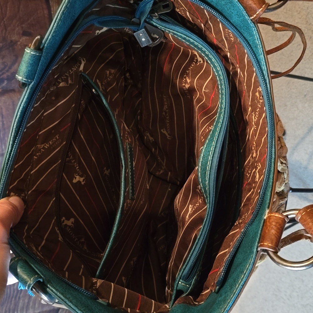 Montana West purse- teal/brown - Picture 3 of 4